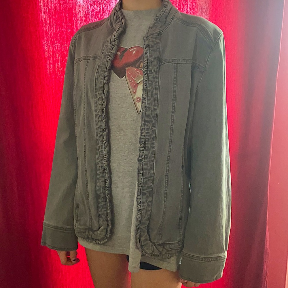 Grey ruffled Jacket